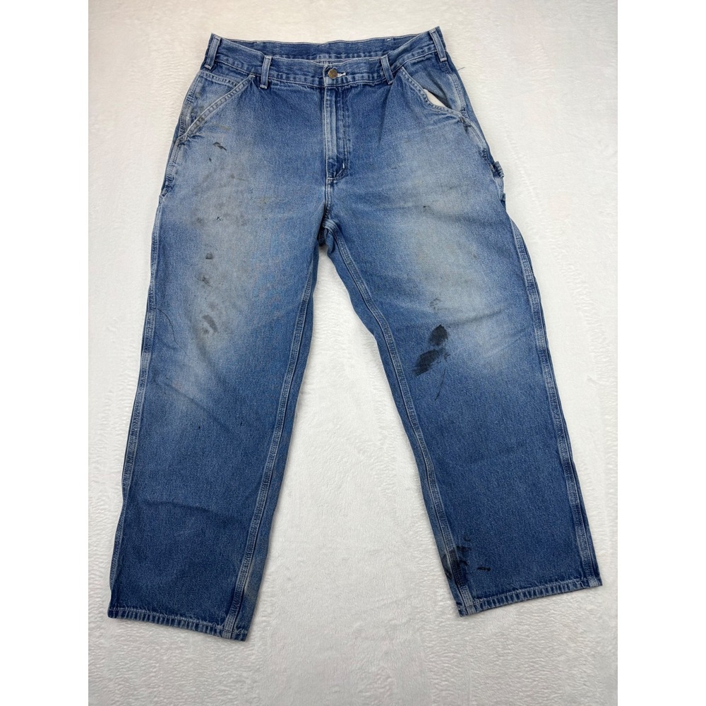 Y2K Carhartt‎ B13 DST Mens Dungaree Carpenter Workwear Grungy Distressed denim